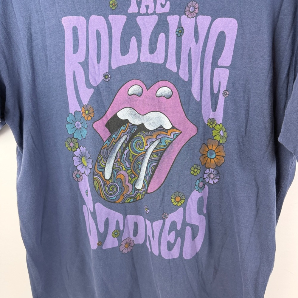 Rolling Stones Graphic Tee American Eagle XS Blue Band T Shirt - Picture 2 of 7